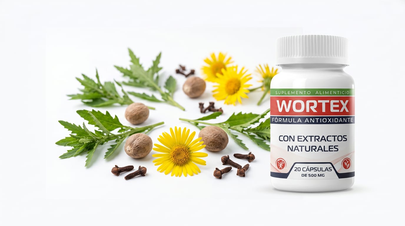Wortex cápsulas con extractos estandarizados de epazote, clavo y nuez moscada