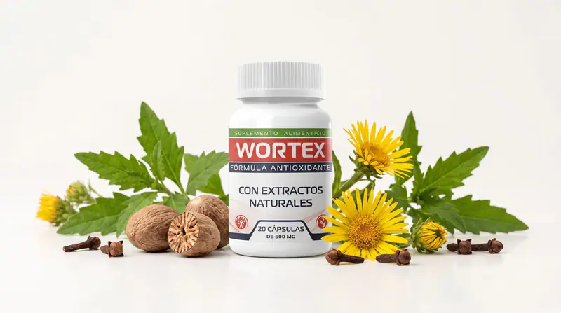Fórmula natural Wortex con ingredientes botánicos para la limpieza intestinal
